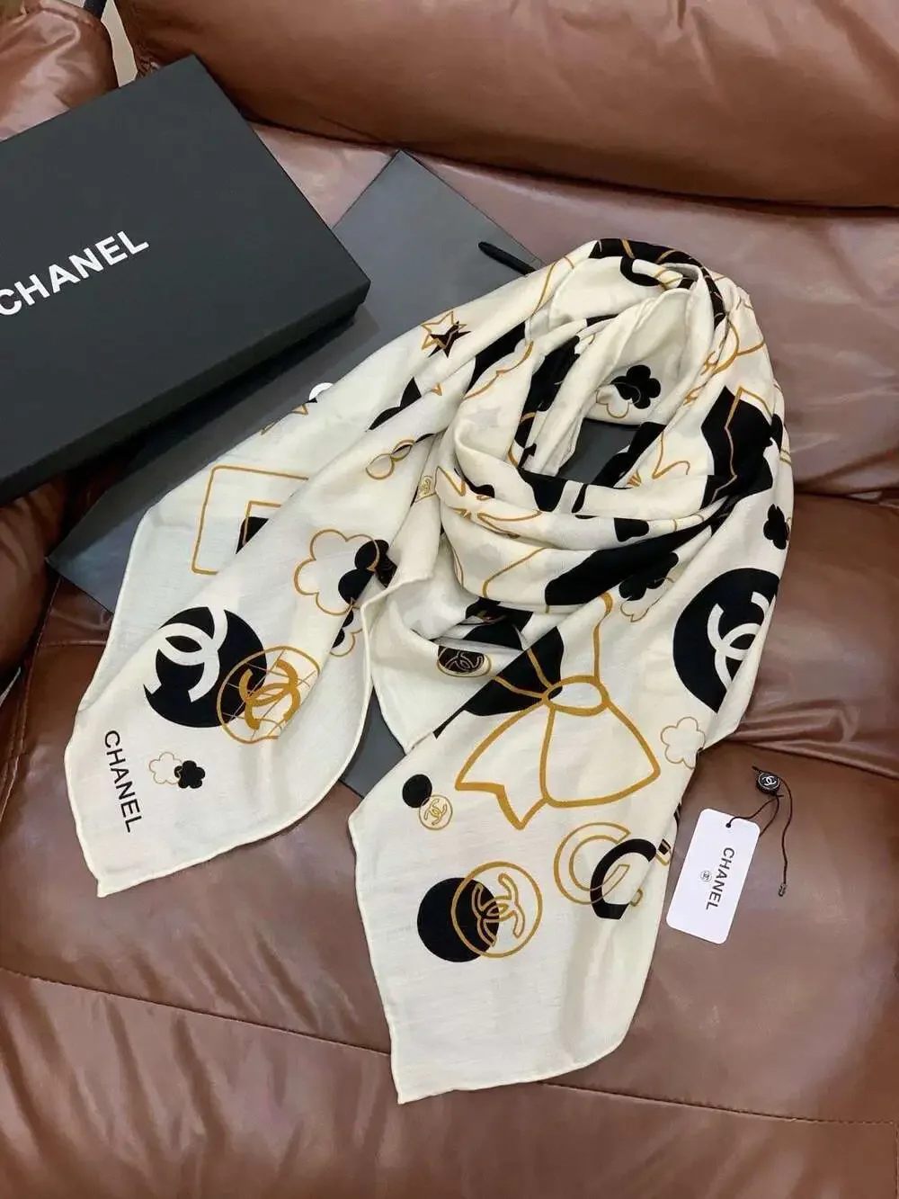 CHANEL Playful Motif Lightweight Scarf